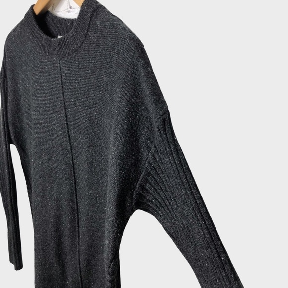 Talbots Ribbed Knit Crewneck Sweater Side Zippers Size Large Gray Tweed Women’s - Picture 3 of 9